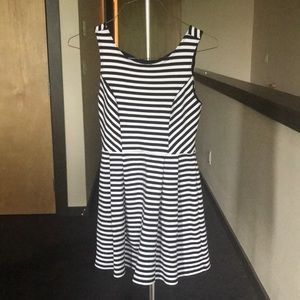 Forever 21 Navy striped flare dress